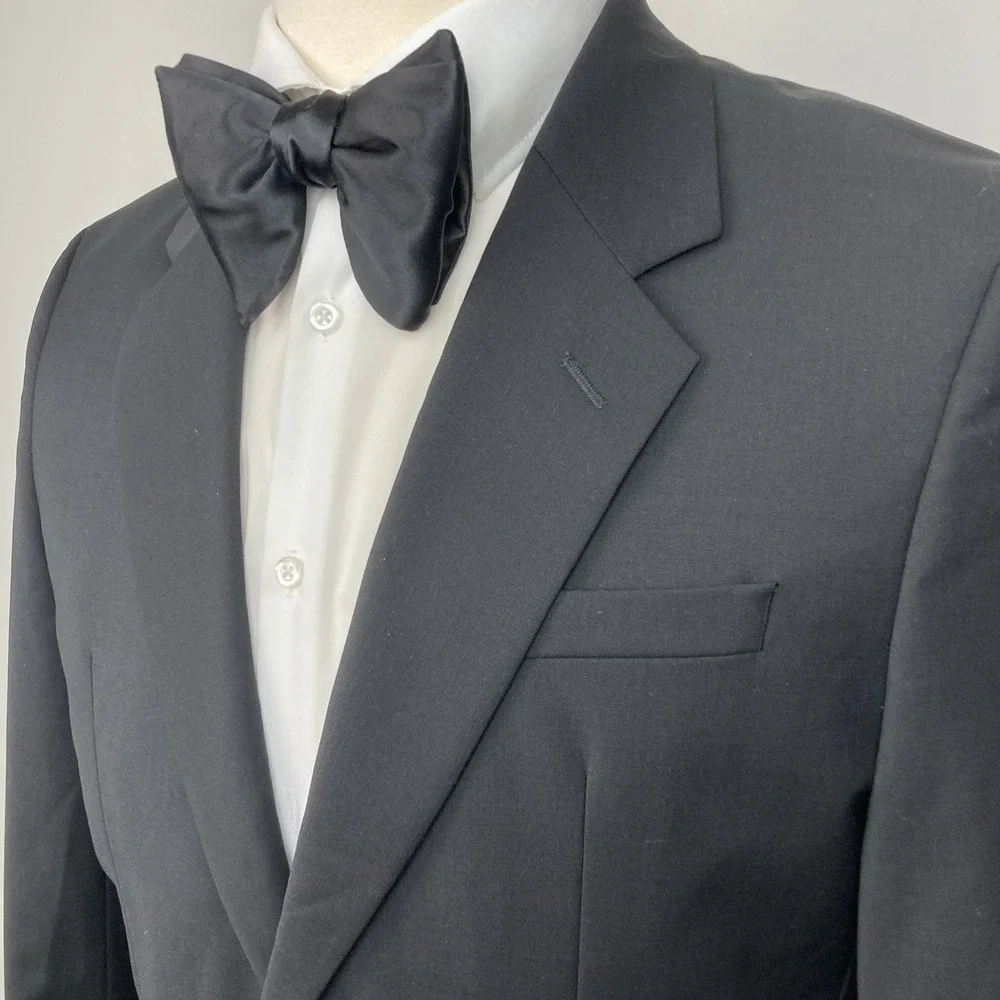 Hugo Boss Mens Slim fit Wool Suit Jacket Blazer 38S Black Solid